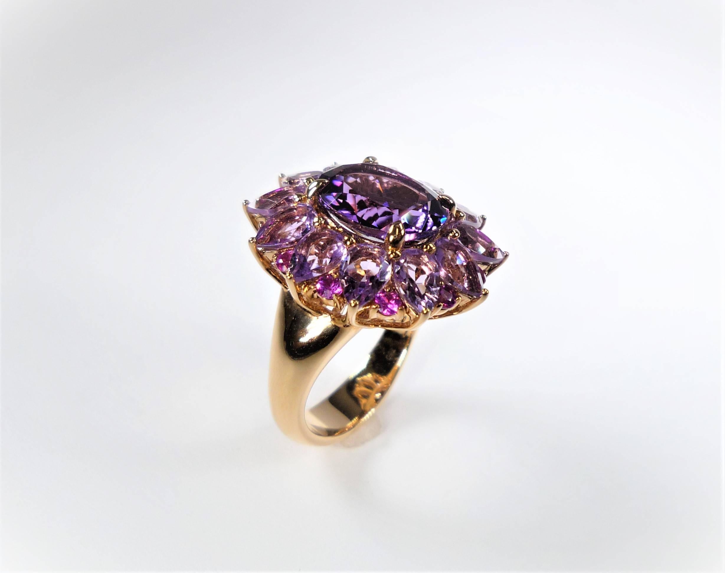 Amethyst and Sapphire Cocktail Ring 2