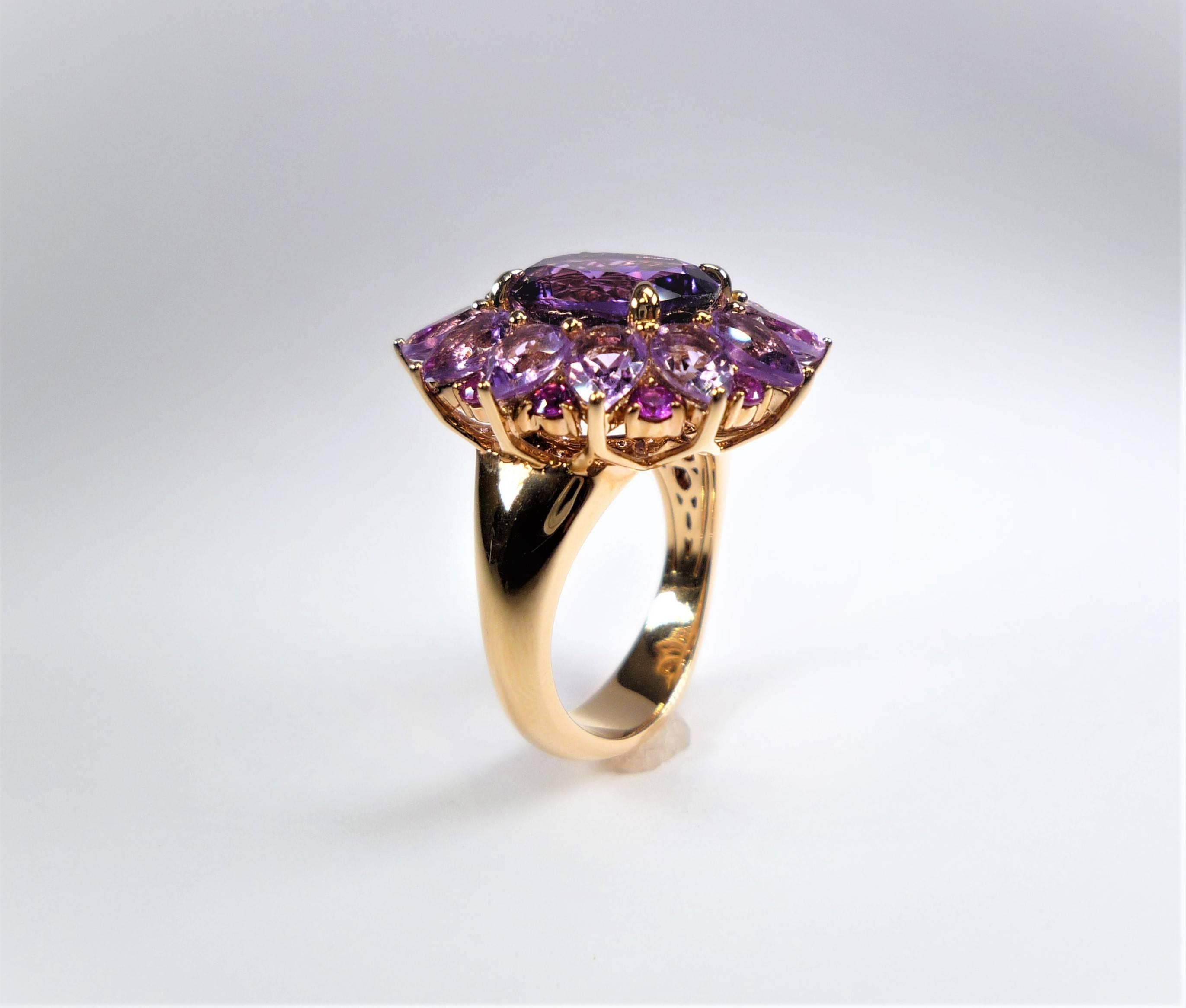 Amethyst and Sapphire Cocktail Ring 1