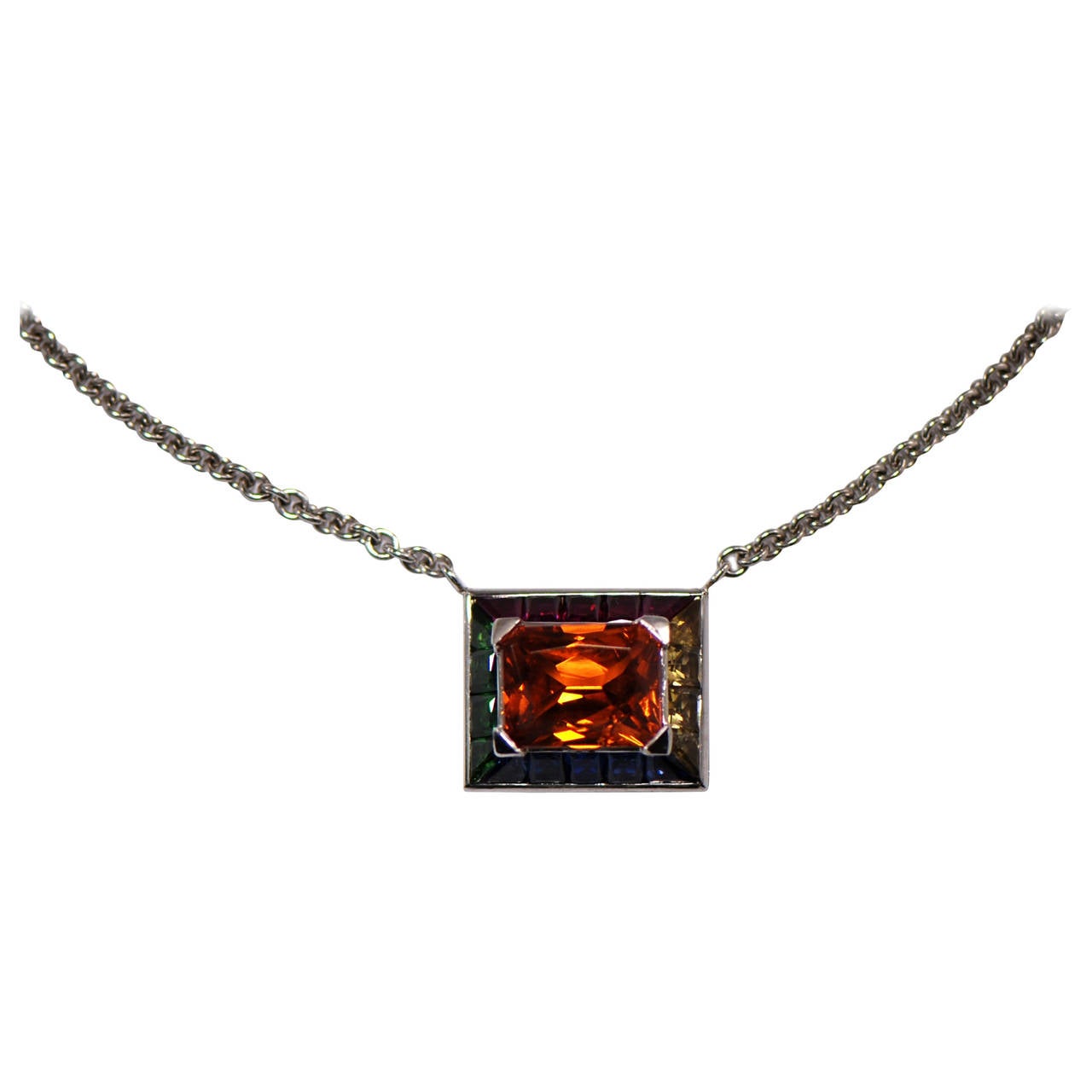 Unique Friedrich Mandarin Gemstone Gold Pendant Necklace For