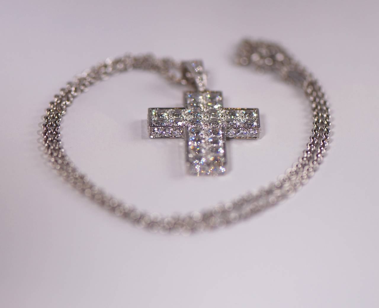 Cartier Diamond Cross Necklace 3