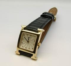 Hermes Damen Gelbgold Heure H Quarz-Armbanduhr