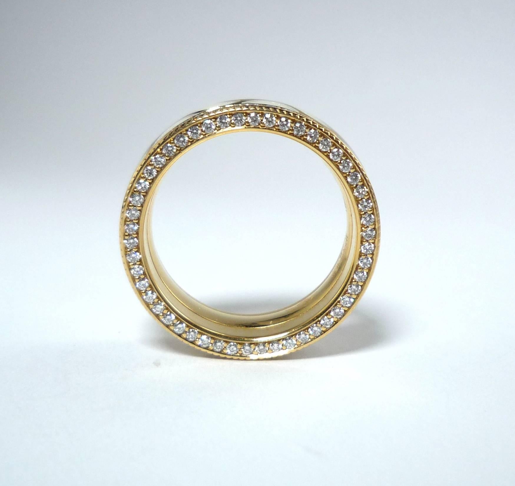 Wellendorff Eternity-Ring, Emaille und Diamant in Gelbgold mit Flügeln im Zustand „Neu“ in Frankfurt, DE