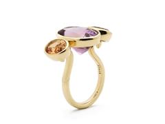 Morganite Gold Three Stone Ring
