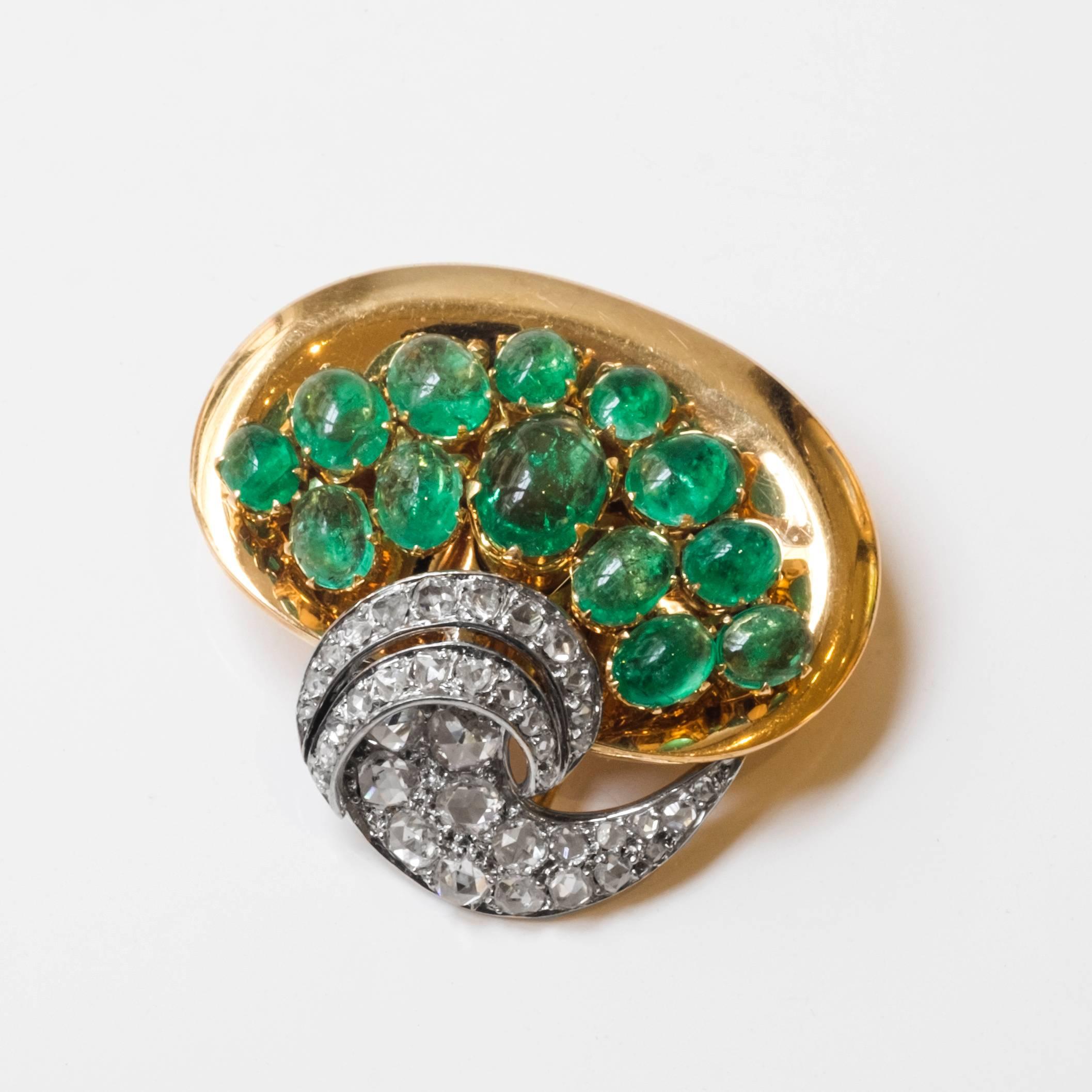 Women's 1940s Rene Boivin Multi Gem Diamond Gold Bangle Certificate Françoise Cailles For Sale