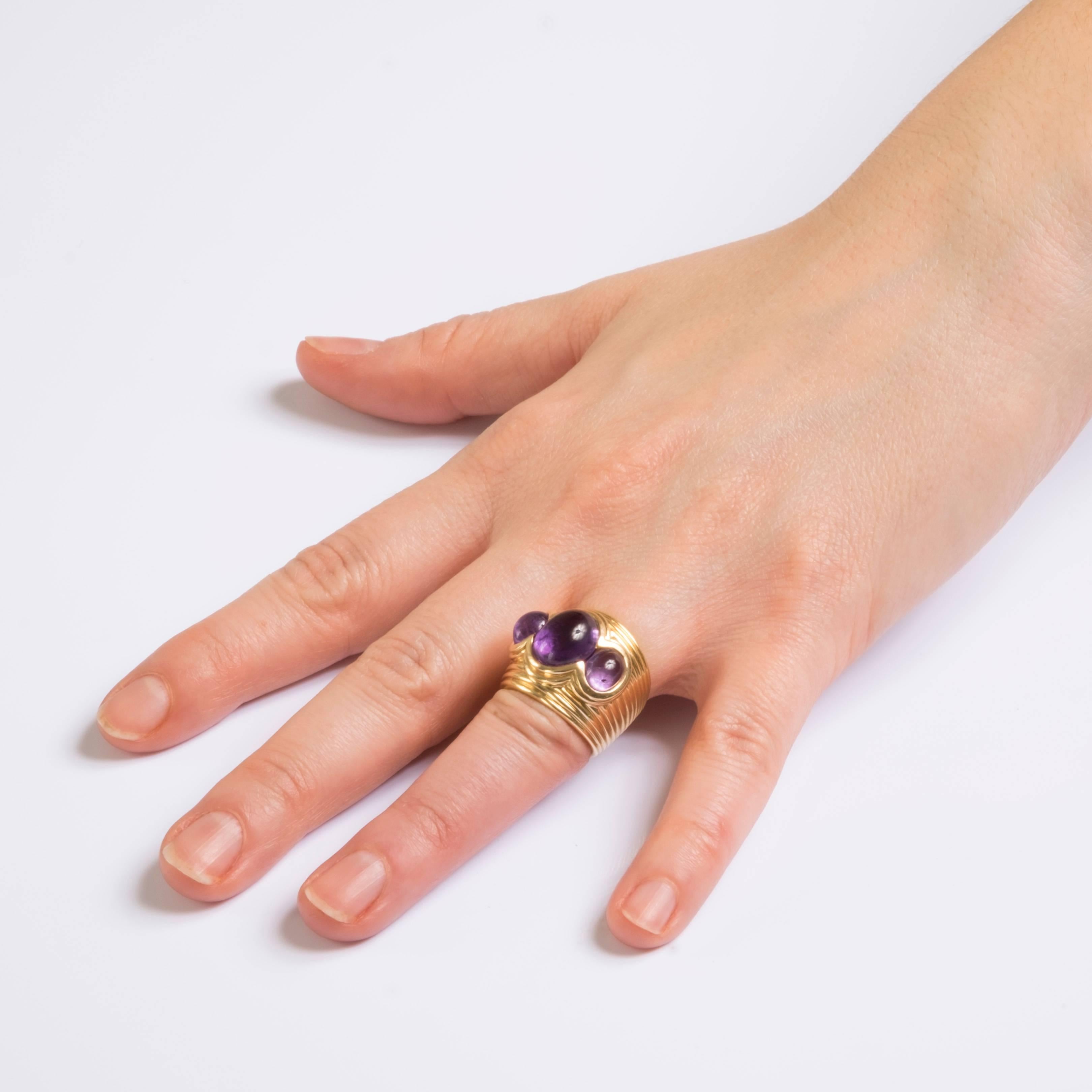 1970 Rene Boivin Amethyst Gold Ring For Sale 1