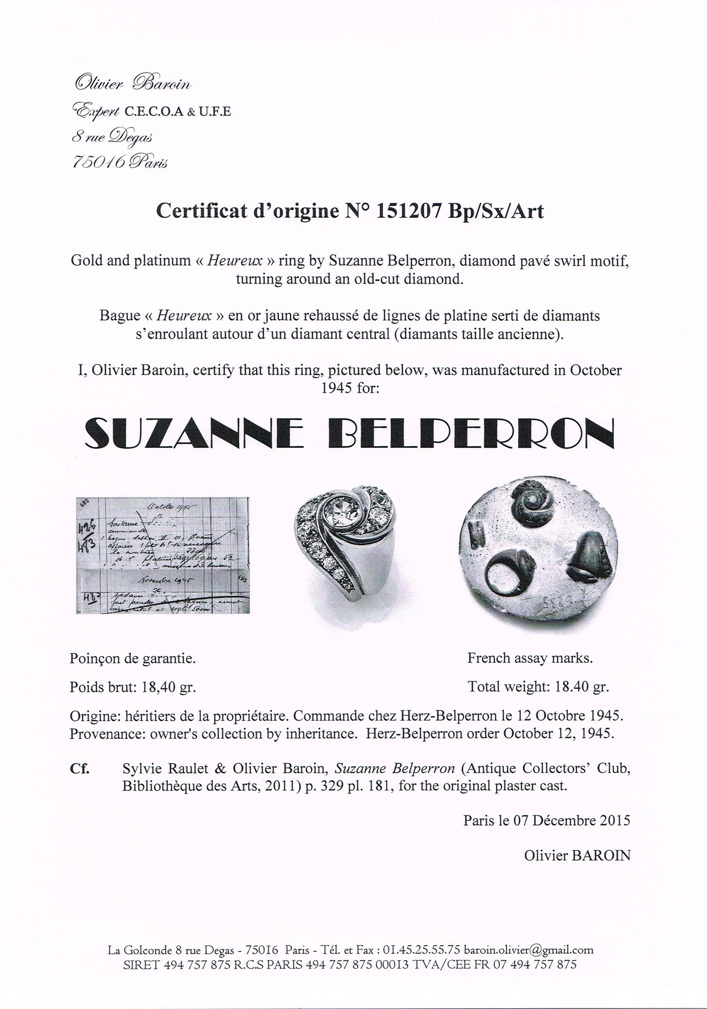 1945 Suzanne Belperron Diamant Gold Platin  