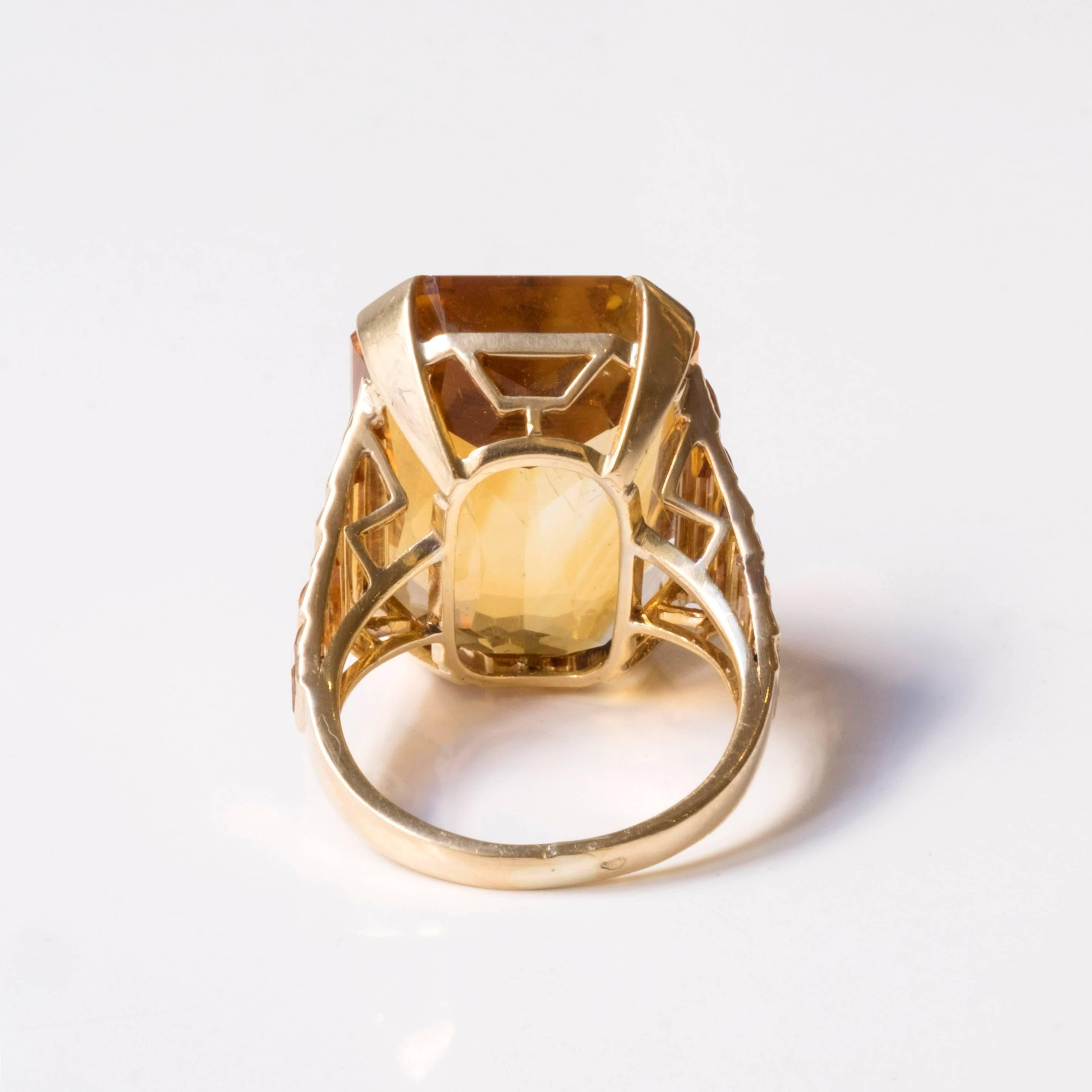1935 Rene Boivin Citrine Gold cocktail ring  For Sale 1