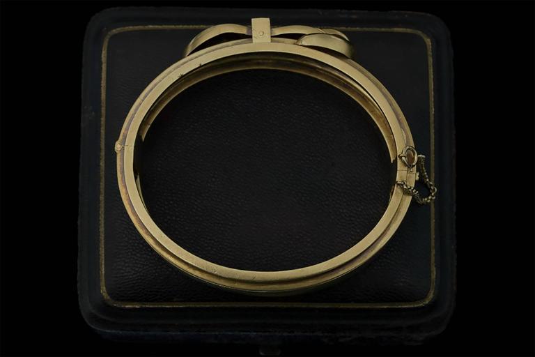 Late Victorian Gold Buckle Bangle Bracelet For Sale at 1stDibs