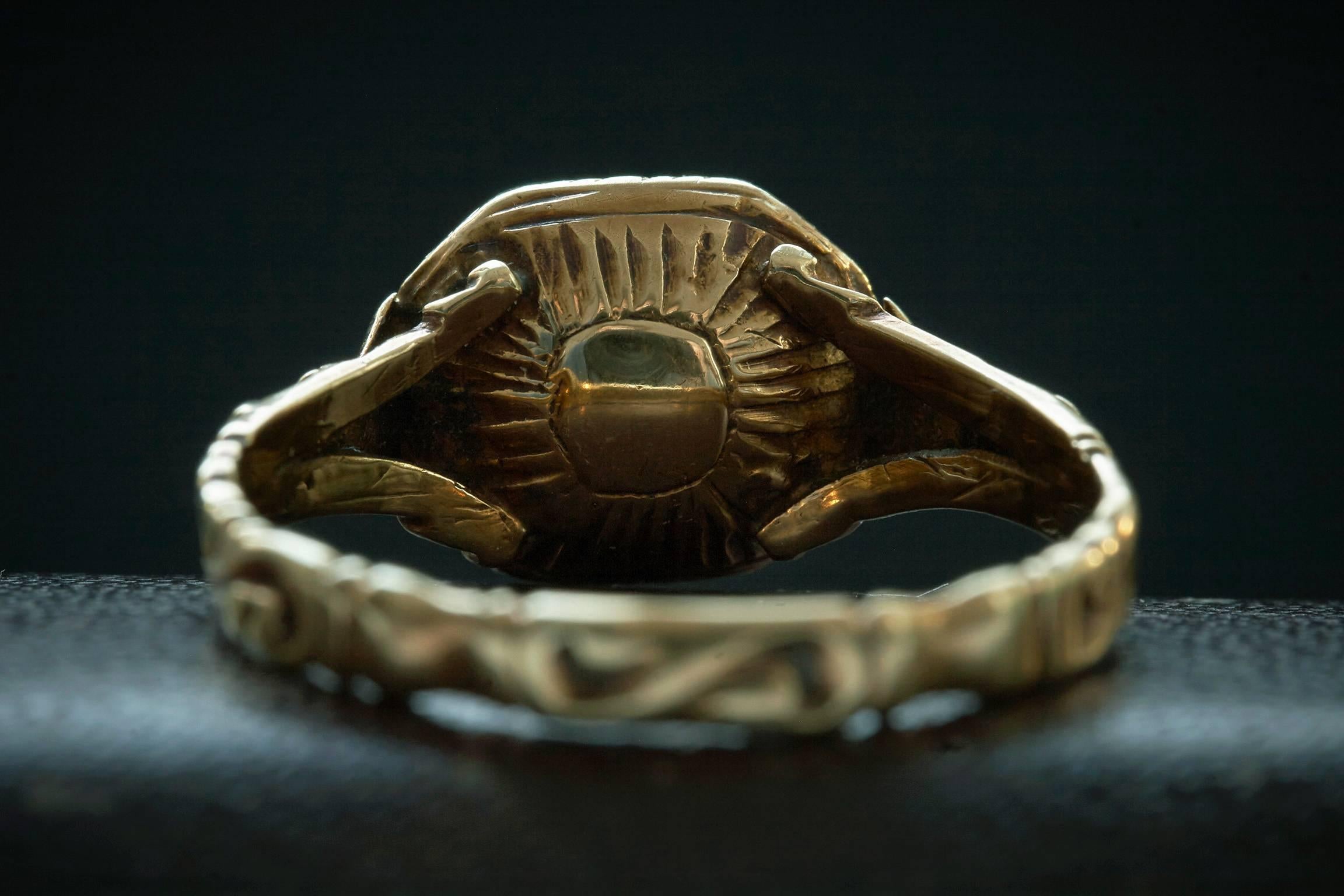 Women's or Men's Georgian Amethyst Gold Ring For Sale
