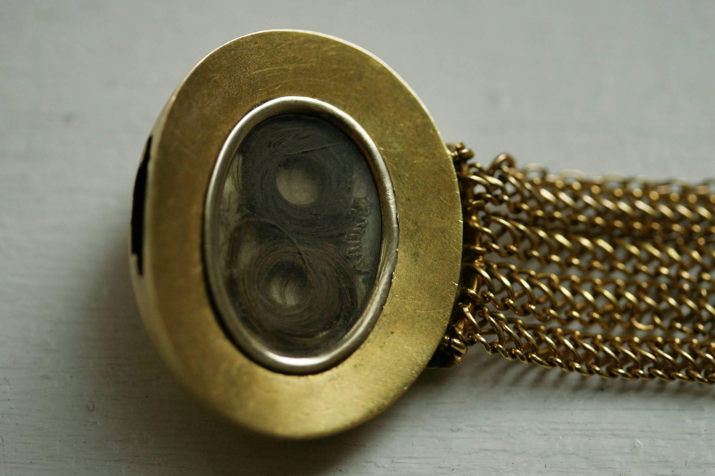 Victorian Star Enamel Locket Bracelet In Good Condition For Sale In New York, NY