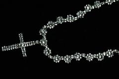 Victorian Cut Steel Necklace with Cross Pendant