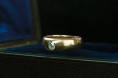 Victorian Rose Cut Diamond Gold Band