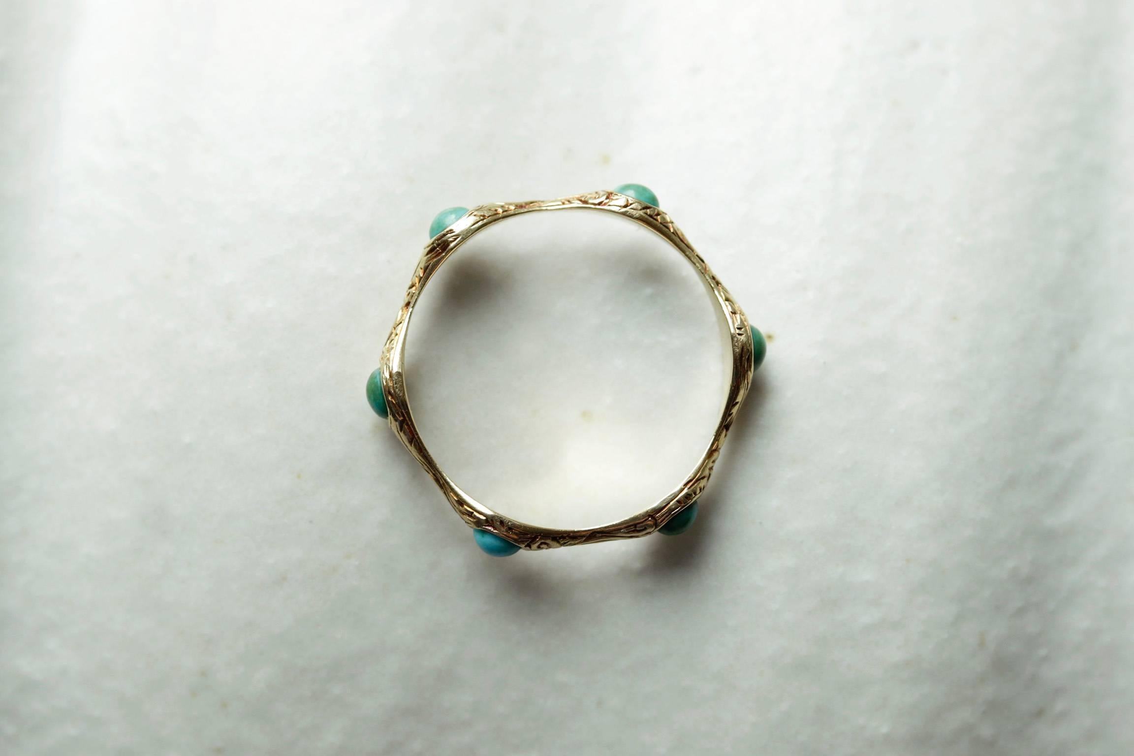 Early 19th Century Turquoise Eternity Ring In Excellent Condition In New York, NY