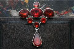 Georgian Foiled Back Red Paste Pendant Brooch