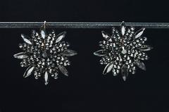 Antique Victorian Snowflake Cut Steel Earrings