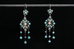 Victorian Turquoise Chandelier Earrings