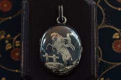 Late Victorian Niello Silver Locket