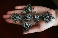 Georgian French Large Paste Cross Pendant