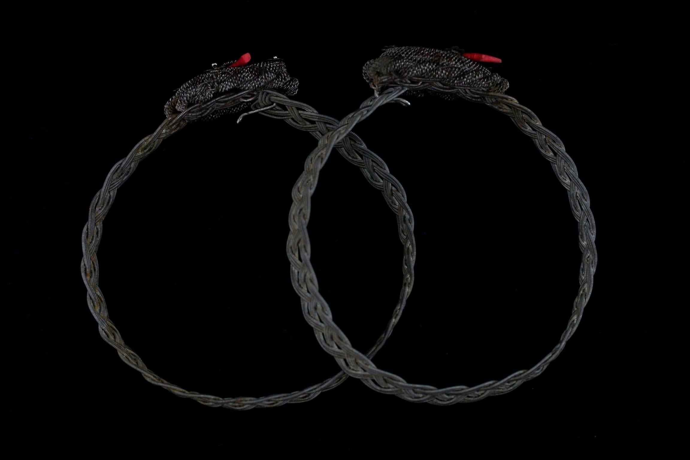 Pair of Silesian Iron Bracelets In Good Condition For Sale In New York, NY