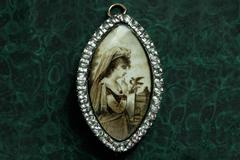 Large Georgian Sepia Miniature Pin/Pendant