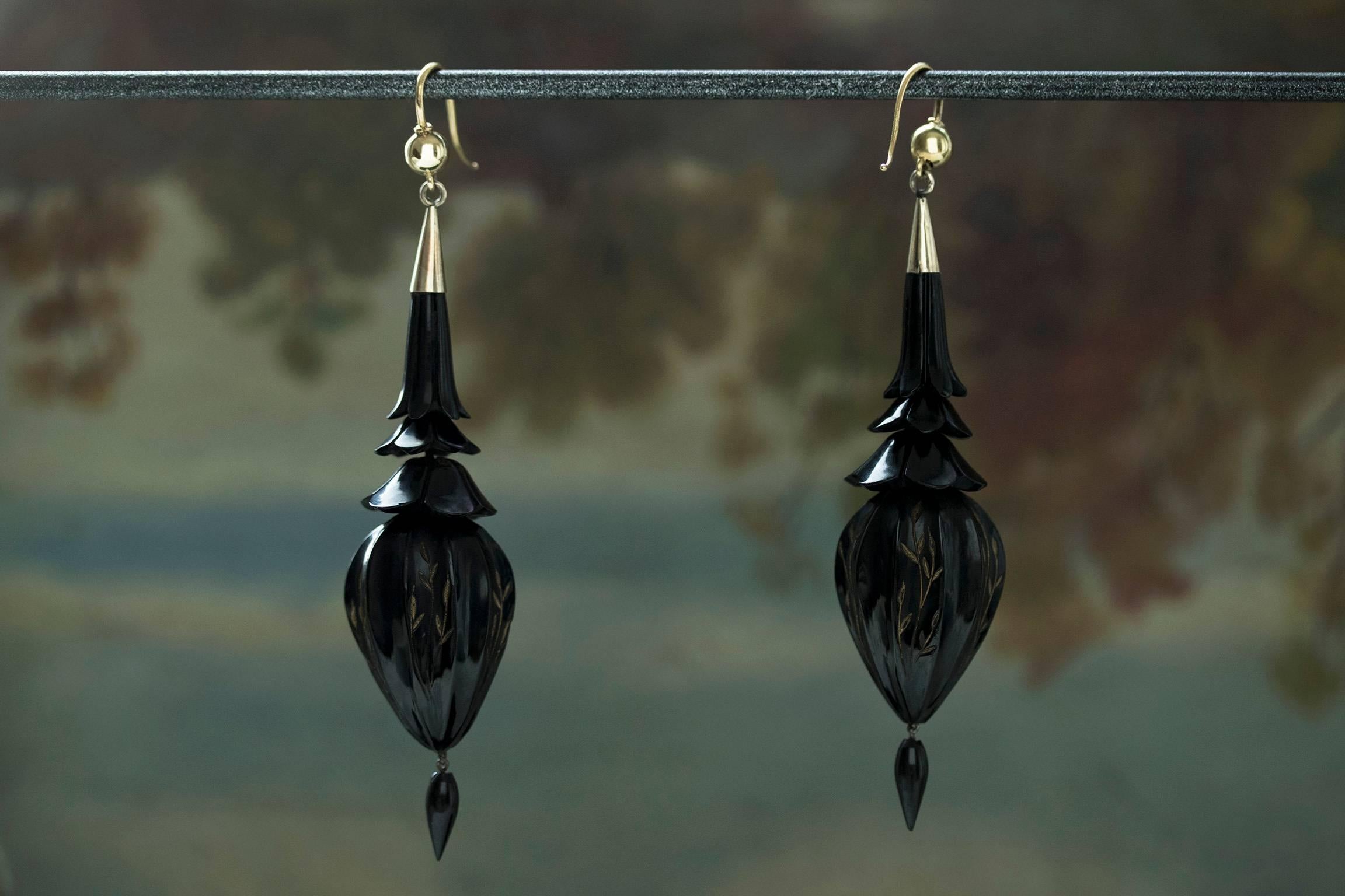 victorian jet earrings