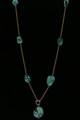 Edwardian Turquoise Nugget 18 Karat Necklace