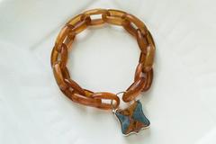 Victorian Scottish Agate Padlock Bracelet