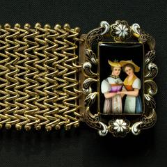 Late Georgian Swiss Enamel and Pinchbeck Bracelet