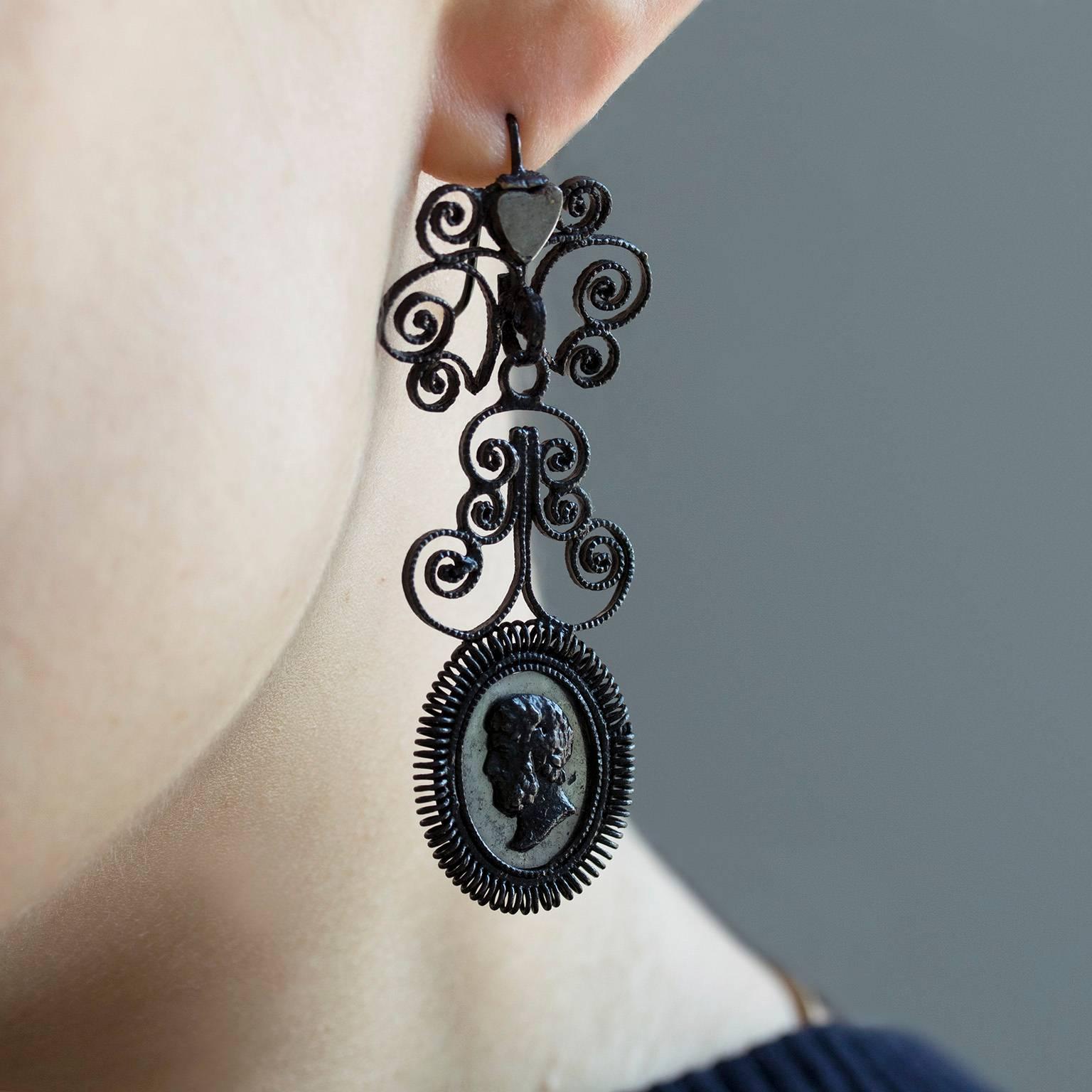 Women's Antique Berlin Iron Earrings For Sale