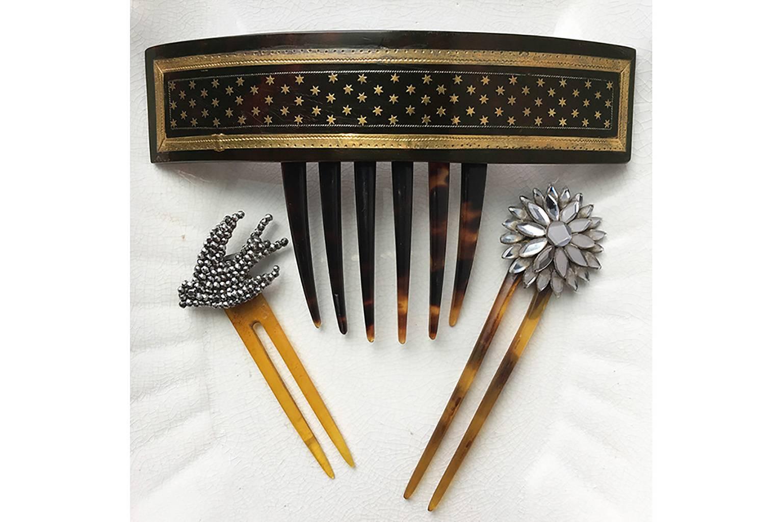 Women's Large Victorian Piqué Star Hair Comb