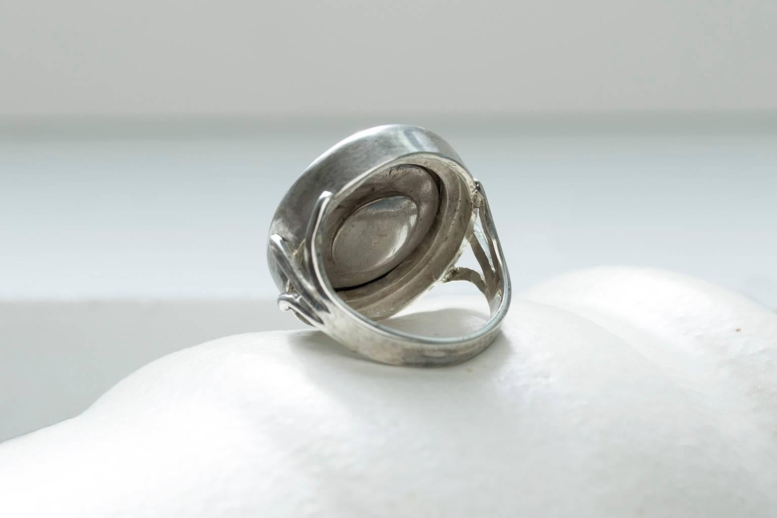 Women's or Men's Victorian Silver Intaglio Seal Ring