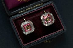 Pink Foiled Stuart Crystal Earrings