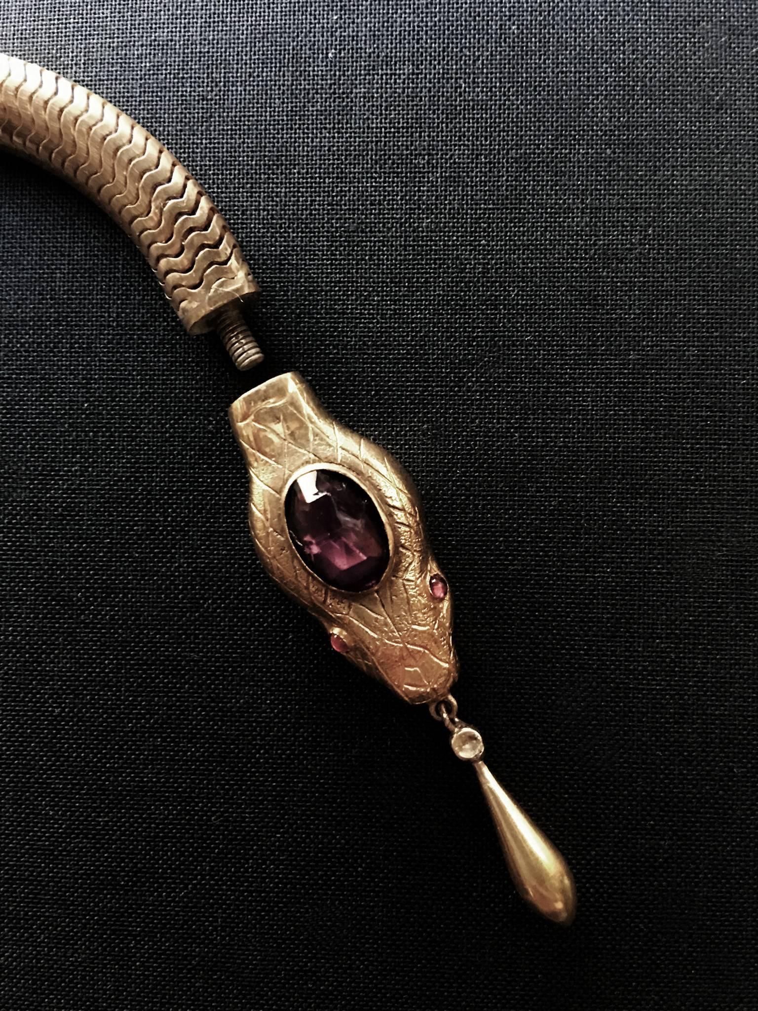 Victorian Flexible Serpent Necklace For Sale 1