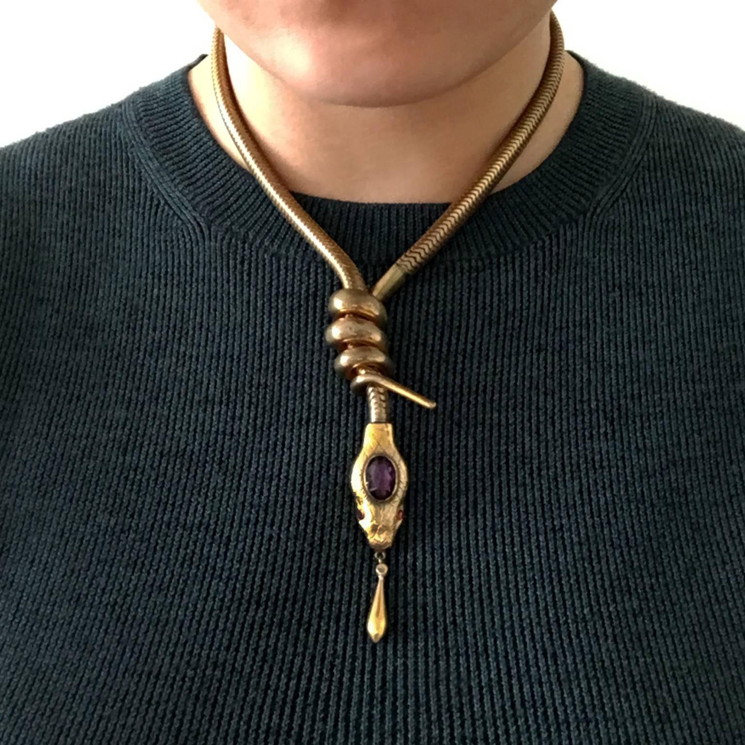 Victorian Flexible Serpent Necklace For Sale 2