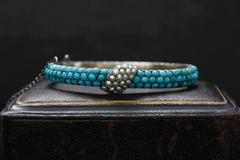 Victorian Turquoise and Pearl Bangle