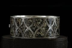 Victorian Scottish Sterling and Aberdeen Granite Bangle