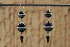 Victorian Banded Agate Drop Earrings