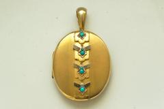 Late Victorian Turquoise and Gold Locket