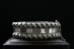Late Victorian Sterling Silver Studded Bangle
