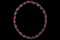 Late Edwardian Pink-and-White Paste Rivière Necklace