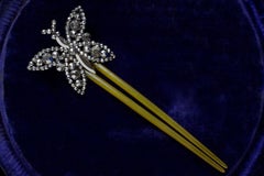 Victorian Cut Steel Butterfly Hair Comb