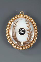 Louis-Philippe Pendant with Miniature Mother-of-Pearl Pearls and Gold Medallion