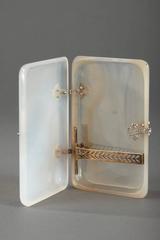 Art Deco Agate Emeralds Gold Case