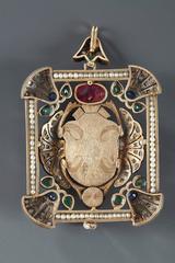 1900 Silver and Gold Pendant with Scarab Beetle
