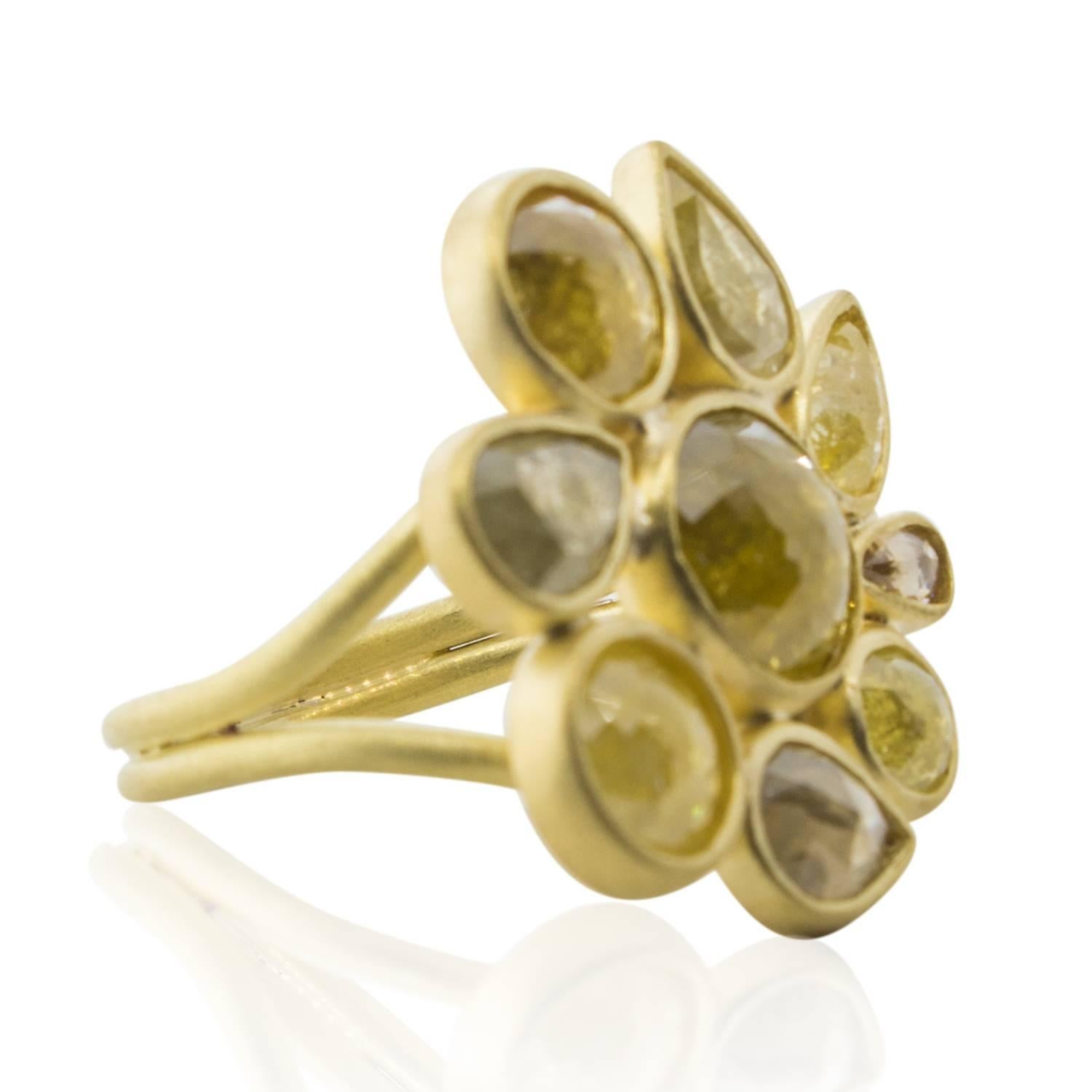 Handcrafted and unique, this one-of-a-kind ring is Faye Kim's version of the modern day cocktail ring.  This ring is an important statement piece that also offers a playful and casual style - the ultimate in understated elegance!  Each unique