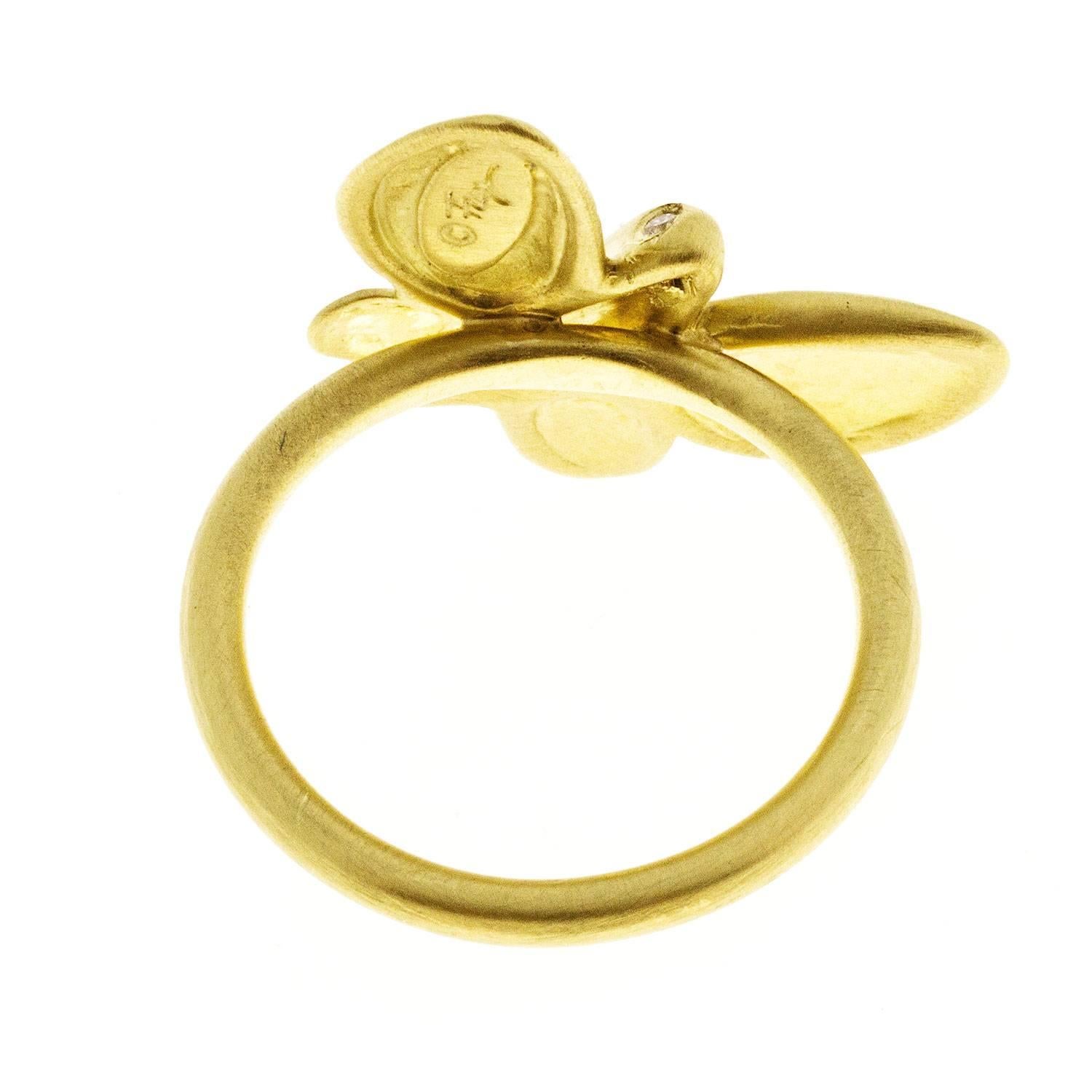 Women's Faye Kim Diamond Gold Butterfly Rings
