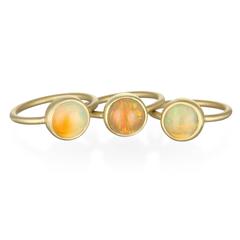 Faye Kim Round Ethiopian Opal Bezel Set Ring 2
