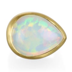 Faye Kim 17.50 Carat Ethiopian Opal Gold Dome Ring