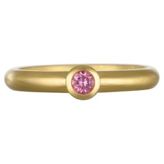 Faye Kim 18 Karat Gold Light Pink Tourmaline Stack Ring