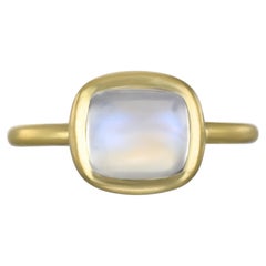 Faye Kim 18 Karat Gold 2.76 Carat Cushion Cut Moonstone Ring